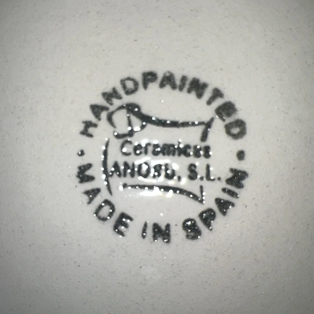 Hand Painted, Divided Ceramic Serving Bowl from Spanish Ceramicas Anoru SL